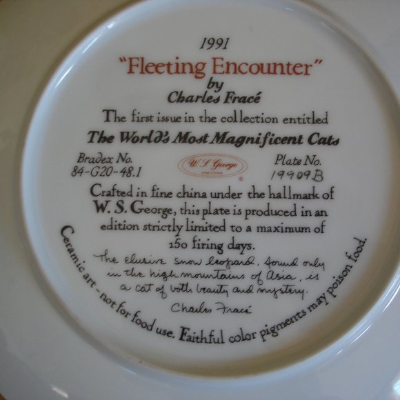 FLEETING ENCOUNTER: Bradford Exchange Art Plate - Picture 5 of 7